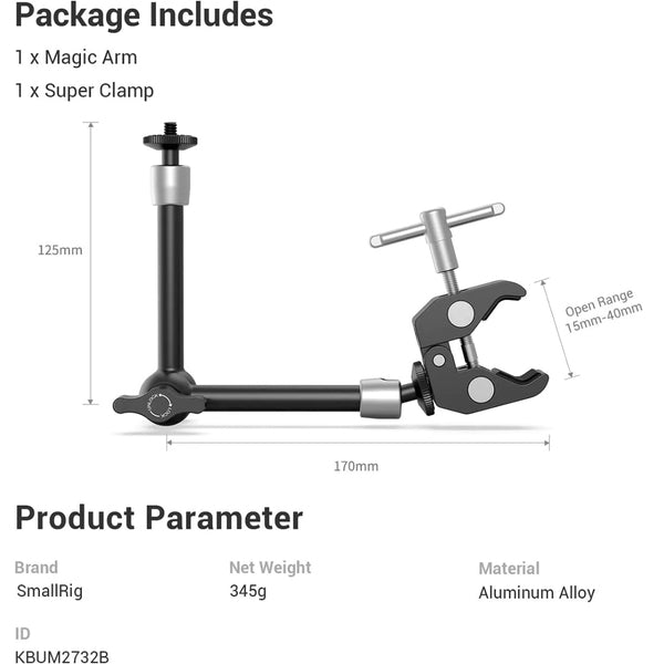 Smallrig Braccio magico con Super Clamp KBUM2732B Smallrig Braccio magico con Super Clamp KBUM2732B